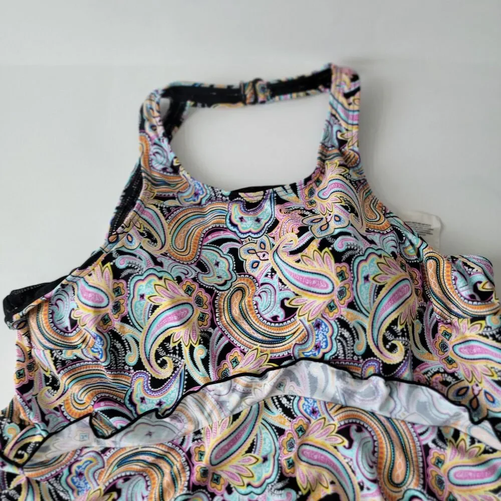 Fit 4 U Tango‎ Bandeau Flyaway padded swimsuits floral figure flattering size 12